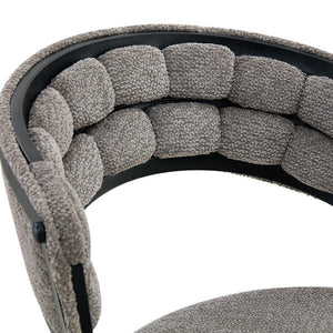 English Elm Set of 2 Chenille Tufted Dining Chairs with Metal Legs Modern Kitchen Seating Black,Gray W3875P370854
