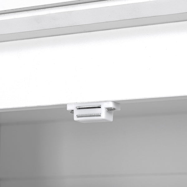 English Elm K&K 71" Tall Farmhouse Pantry Cabinet with Groove Edges, 3 Pull-Out Organizers, 6 Door Shelves White N707P256507W