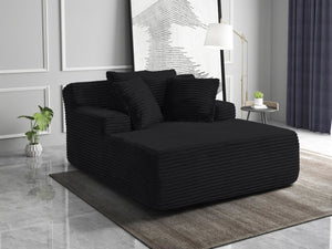 English Elm 66-inch Corduroy Sleeper Lounge Chair Oversized Foam Sofa Bed for Living Room Studio Black W5527P461213
