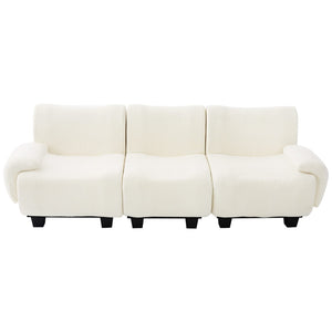 English Elm Oversized Chenille Chaise Lounge Deep Seat Sculptural Armrests Modern Living Room Retreat N763P326131A