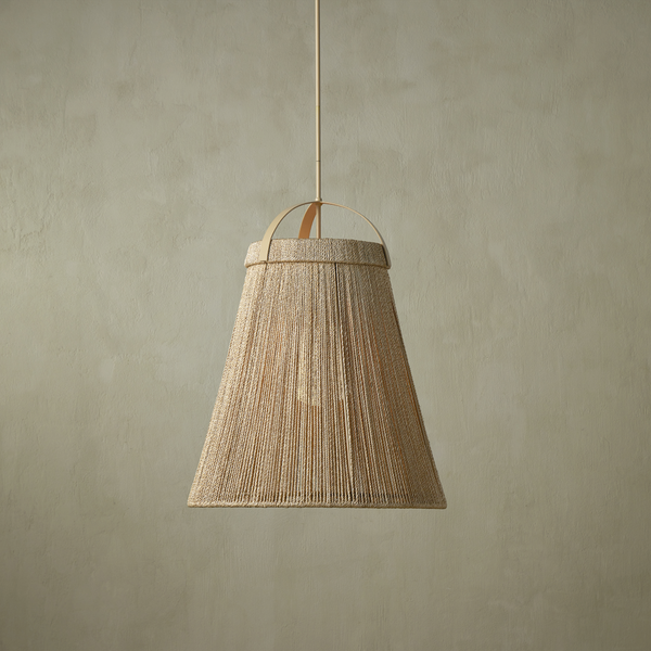 Parnell Pendant Light - Elegant Modern Design with Kraft Paper Twine and Frosted Glass Glow