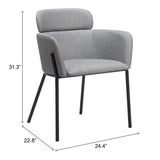 Bremor Dining Chair - Set of 2 Slate Gray 110171 Zuo Modern