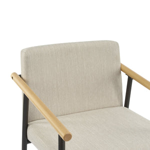 English Elm Christopher Knight Home® - Counter Stool Mid-Century Modern Set of 2 with Metal Frame, Soft Cushions & Solid Wood Armrests Beige,Espresso N771P247153M