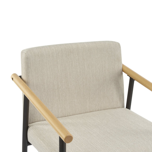 English Elm Christopher Knight Home® - Counter Stool Mid-Century Modern Set of 2 with Metal Frame, Soft Cushions & Solid Wood Armrests Beige,Espresso N771P247153M