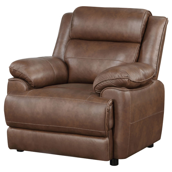 English Elm Worthington Dark Brown Padded Armchair with Pillowtop Arms and Foam Cushions for Cozy Relaxation and Style B062P354059