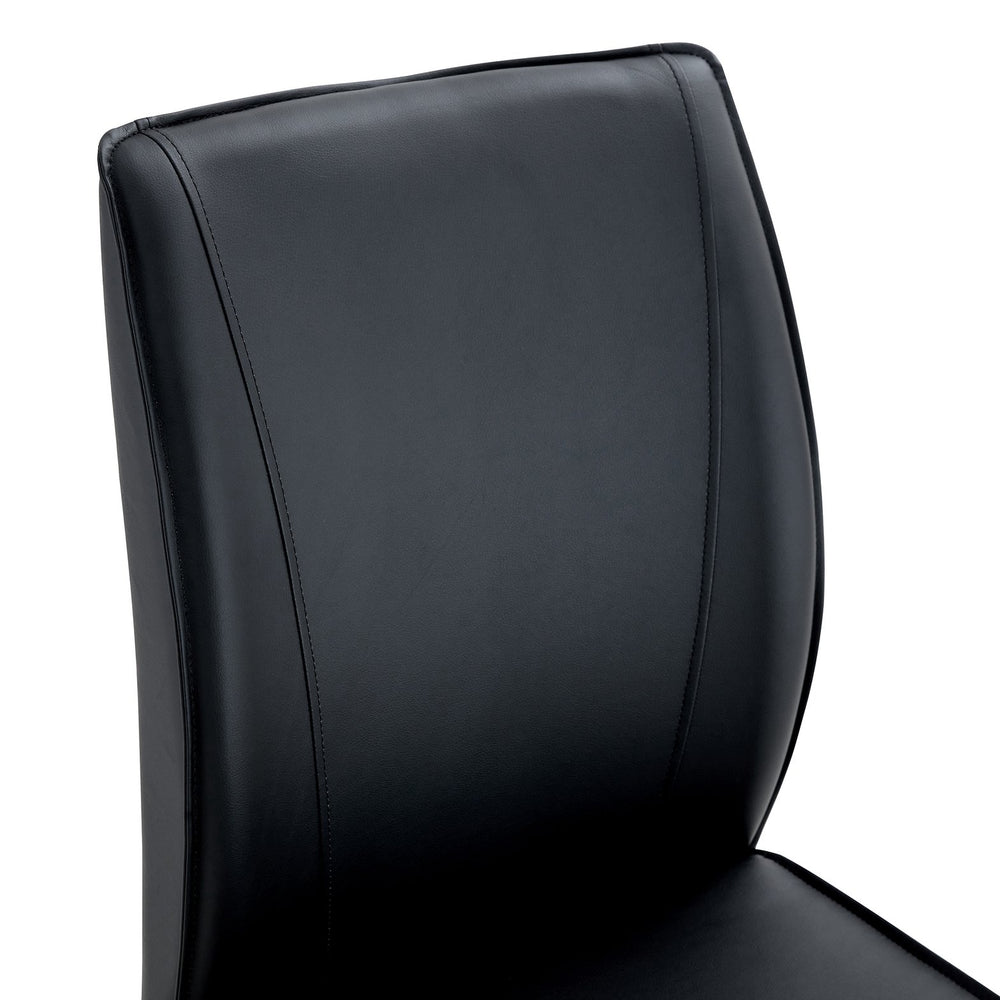 English Elm Luxury Arch Chair Set Of 8 - Stylish Black Pu Dining Chairs With Silver Metal Legs For Modern Spaces W1512S00162