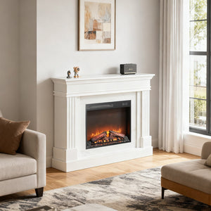 English Elm 44" Electric Fireplace Mantel with 3d Flame Led Insert for Living or Bedroom W1769P356642