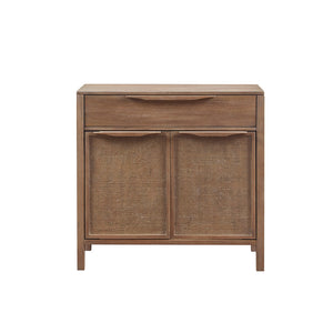 JLA Home Madison Park - Accent Woven Coastal Chest with Cane Door Panels, Reclaimed Wood Finish, Drawer & Lower Shelf — Secure MP130-1036
