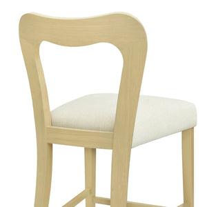 English Elm Christopher Knight Home® - Counter Stool with Curved Ergonomic Back, Solid Rubberwood Frame and Plush Upholstered Seat for Comfort Beige,Natural Ash N771P254008A