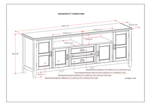 English Elm Burlington Solid Wood Tall TV Media Stand with Storage Drawers, Adjustable Shelves & Cord Management Light Brown B136P158513