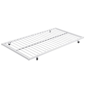 English Elm Twin Over Full Metal Bunk Bed with Trundle, Space-Saving Platform, Built-In Storage & Guardrail Brown+White 80.51 L x 13.98 W x 8.34 H W2297P216479