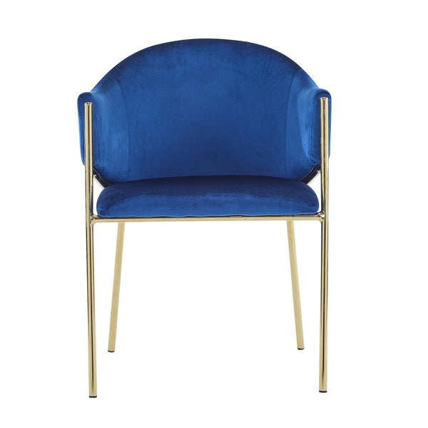 English Elm Christopher Knight Home® - Modern Velvet Upholstered Dining Chair with Plush Velvet Seat and Sleek Metallic Frame for Comfort Gold,Navy Blue 32.25 L x 23.75 W x 21.25 H N776P224512N