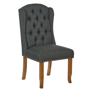 OSP Home Furnishings Jessica Tufted Wing Dining Chair Charcoal