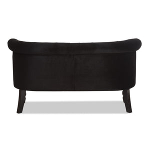 Baxton Studio Baxton Studio Luxurious Black Velvet Victorian 2-Seater Loveseat with Button-Tufted Elegance WS-GK756-Black-LS