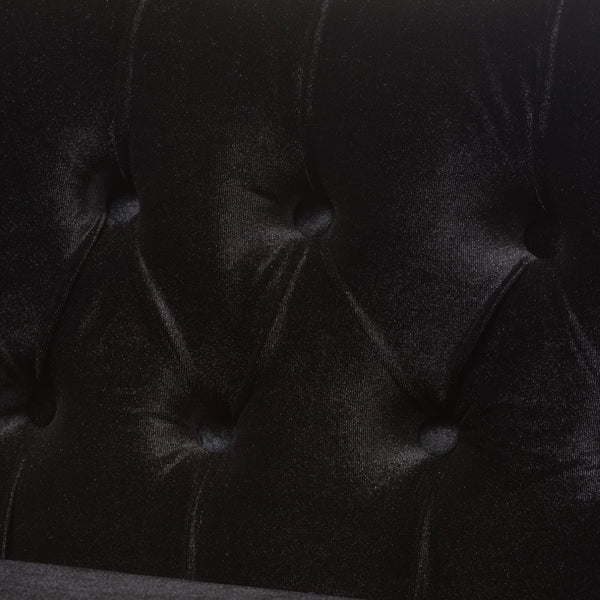 Baxton Studio Baxton Studio Luxurious Black Velvet Victorian 2-Seater Loveseat with Button-Tufted Elegance WS-GK756-Black-LS