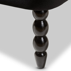 Baxton Studio Baxton Studio Luxurious Black Velvet Victorian 2-Seater Loveseat with Button-Tufted Elegance WS-GK756-Black-LS