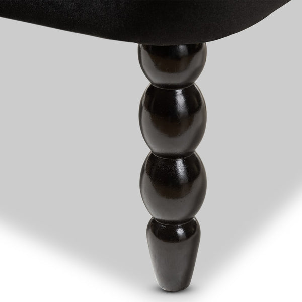 Baxton Studio Baxton Studio Luxurious Black Velvet Victorian 2-Seater Loveseat with Button-Tufted Elegance WS-GK756-Black-LS