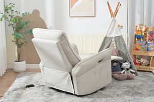 English Elm 270° 270° Power Swivel Recliner Chair with USB Ports, 30° Rocking, 95–150° Recline for Small Spaces Light Gray W1028S00041