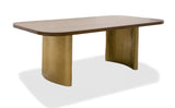 VIG Furniture Modrest Marjorie - Modern Walnut + Brushed Gold Rectangular Dining Table VGGMDT-1705-WAL