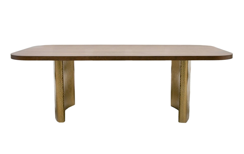 VIG Furniture Modrest Marjorie - Modern Walnut + Brushed Gold Rectangular Dining Table VGGMDT-1705-WAL