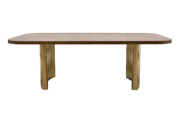 VIG Furniture Modrest Marjorie - Modern Walnut + Brushed Gold Rectangular Dining Table VGGMDT-1705-WAL