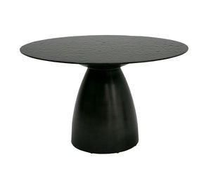 VIG Furniture Modrest Calexico - Contemporary Black Wave Glass Round Dining Table VGGMDT-1717