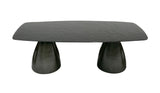 VIG Furniture Modrest Calexico - Contemporary Black Wave Glass Wide Rectangular Dining Table VGGMDT-1717B