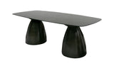 VIG Furniture Modrest Calexico - Contemporary Black Wave Glass Wide Rectangular Dining Table VGGMDT-1717B