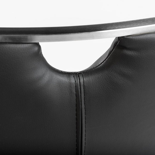 EuroStyle Lexington Leatherette Dining Side Chairs with Stainless Steel Frame Set of 2 Black 81013BLK