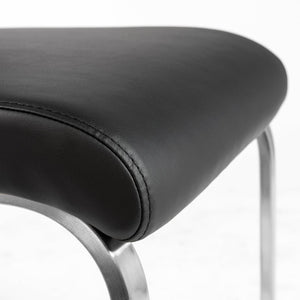EuroStyle Lexington Leatherette Dining Side Chairs with Stainless Steel Frame Set of 2 Black 81013BLK