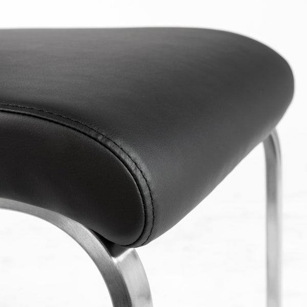 EuroStyle Lexington Leatherette Dining Side Chairs with Stainless Steel Frame Set of 2 Black 81013BLK