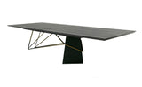 VIG Furniture Modrest Elkhorn - Glam Black Ash + Stainless Steel 126" Dining Table VGGMDT-1599