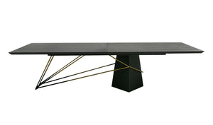 VIG Furniture Modrest Elkhorn - Glam Black Ash + Stainless Steel 126" Dining Table VGGMDT-1599