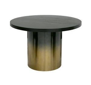 VIG Furniture Modrest Elmira - Glam Black Ash + Gradient Stainless Steel Round Dining Table VGGMDT-1658A