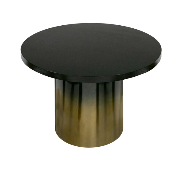 VIG Furniture Modrest Elmira - Glam Black Ash + Gradient Stainless Steel Round Dining Table VGGMDT-1658A