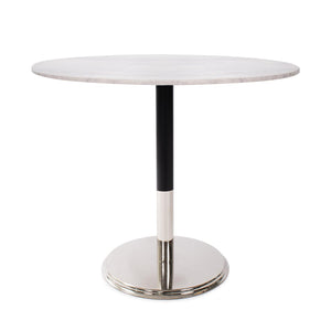 Howard Elliott Micca Bistro Table With Elegant Marble Top And Striking Base For Timeless Beauty In Any Space White Metal,Marble 81033-howard-elliott