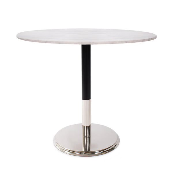 Howard Elliott Micca Bistro Table With Elegant Marble Top And Striking Base For Timeless Beauty In Any Space White Metal,Marble 81033-howard-elliott