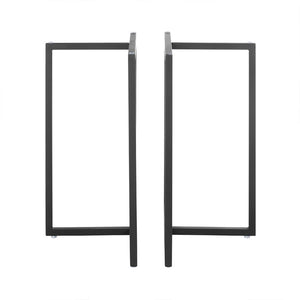 EuroStyle Legend T-Shape Polished Steel Dining Table Base Set for Modern and Contemporary Rooms Matte Black 81040BLK