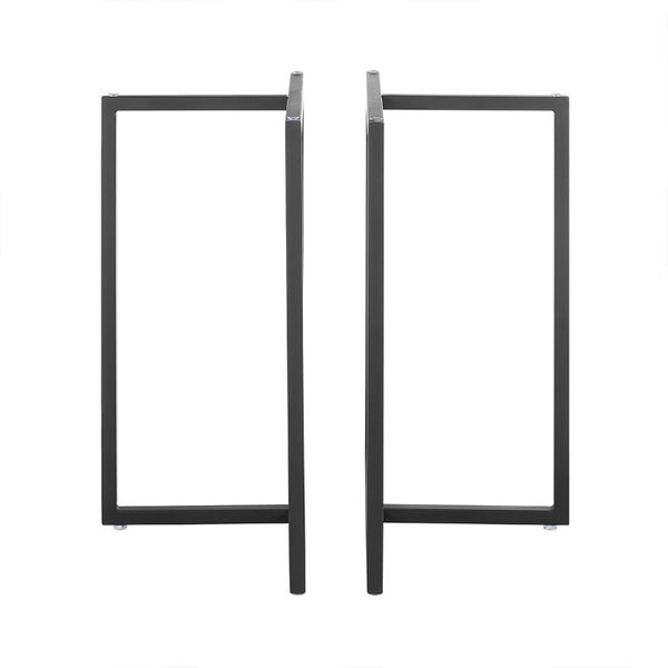 EuroStyle Legend T-Shape Polished Steel Dining Table Base Set for Modern and Contemporary Rooms Matte Black 81040BLK
