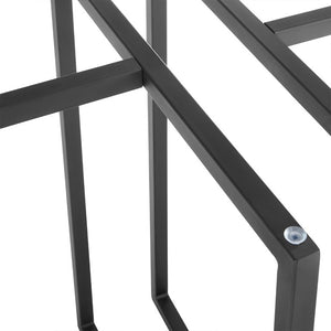 EuroStyle Legend T-Shape Polished Steel Dining Table Base Set for Modern and Contemporary Rooms Matte Black 81040BLK