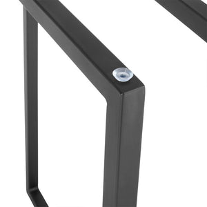 EuroStyle Legend T-Shape Polished Steel Dining Table Base Set for Modern and Contemporary Rooms Matte Black 81040BLK