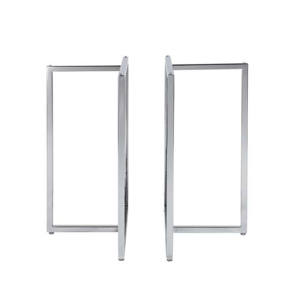 Eurostyle Legend Dining Table Base - Versatile Twin Pack For Contemporary Spaces With Adjustable Feet Stability Chrome Chrome Steel 81040chrm