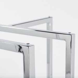 Eurostyle Legend Dining Table Base - Versatile Twin Pack For Contemporary Spaces With Adjustable Feet Stability Chrome Chrome Steel 81040chrm