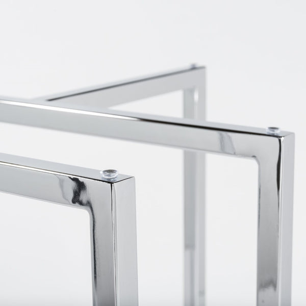 Eurostyle Legend Dining Table Base - Versatile Twin Pack For Contemporary Spaces With Adjustable Feet Stability Chrome Chrome Steel 81040chrm