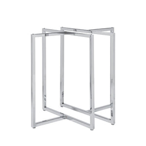 EuroStyle Legend T-Shape Polished Steel Dining Table Base Set for Modern and Contemporary Rooms Chrome 81040CHRM