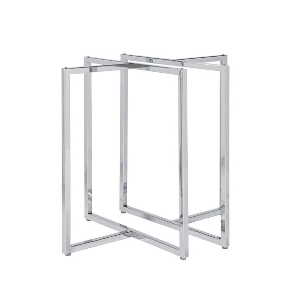 EuroStyle Legend T-Shape Polished Steel Dining Table Base Set for Modern and Contemporary Rooms Chrome 81040CHRM
