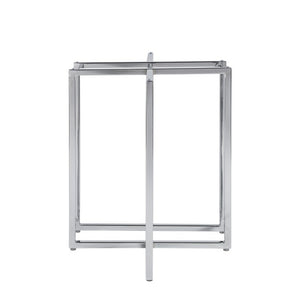 EuroStyle Legend T-Shape Polished Steel Dining Table Base Set for Modern and Contemporary Rooms Chrome 81040CHRM