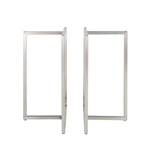 Eurostyle Legend Dining Table Base - Versatile Twin Pack For Contemporary Spaces With Adjustable Feet Stability Brushed Stainless Steel Stainless Steel 81042ss