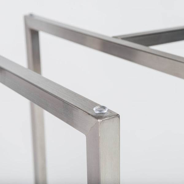 Eurostyle Legend Dining Table Base - Versatile Twin Pack For Contemporary Spaces With Adjustable Feet Stability Brushed Stainless Steel Stainless Steel 81042ss