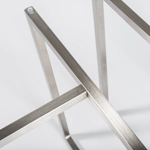 Eurostyle Legend Dining Table Base - Versatile Twin Pack For Contemporary Spaces With Adjustable Feet Stability Brushed Stainless Steel Stainless Steel 81042ss